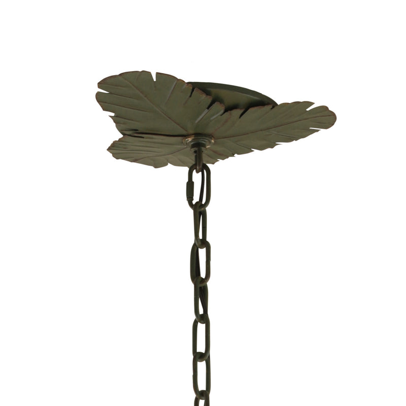 Varaluz 901C09 Nine Light Chandelier, Banana Leaf