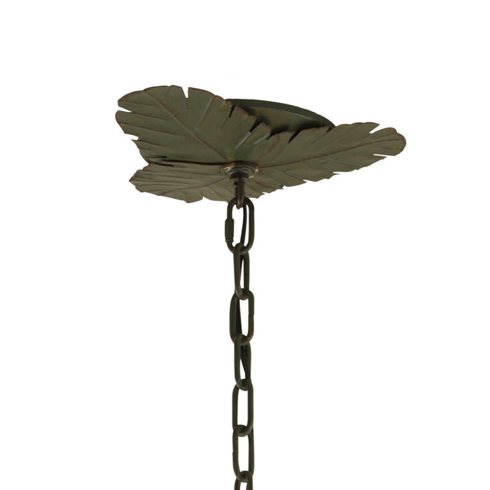 Varaluz 901C09 Nine Light Chandelier, Banana Leaf