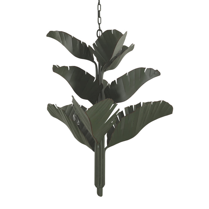 Varaluz 901C09 Nine Light Chandelier, Banana Leaf