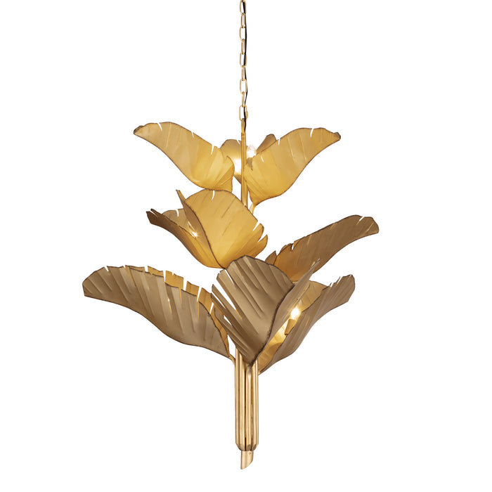 Varaluz 901C09GO Nine Light Chandelier, Gold