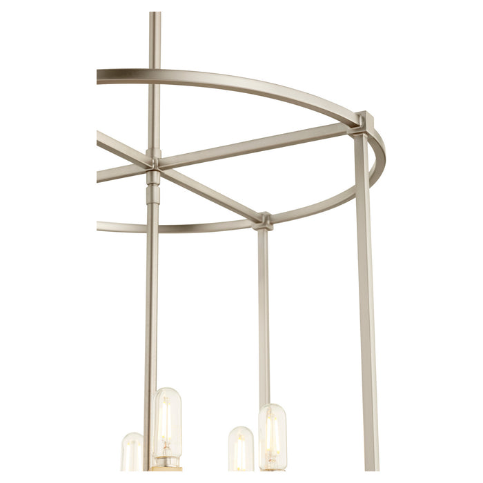 Quorum 686-6-65 Six Light Entry Pendant, Satin Nickel