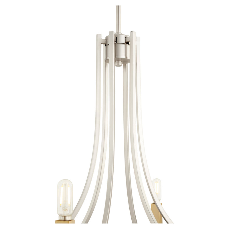 Quorum 696-6-65 Six Light Chandelier, Satin Nickel