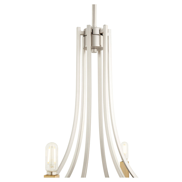 Quorum 696-6-65 Six Light Chandelier, Satin Nickel