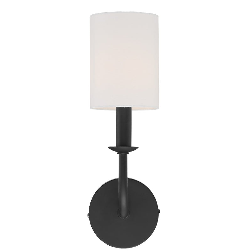 Crystorama BAI-A2101-MK One Light Wall Sconce, Matte Black