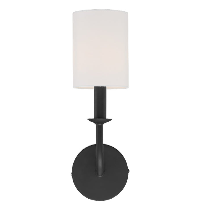 Crystorama BAI-A2101-MK One Light Wall Sconce, Matte Black