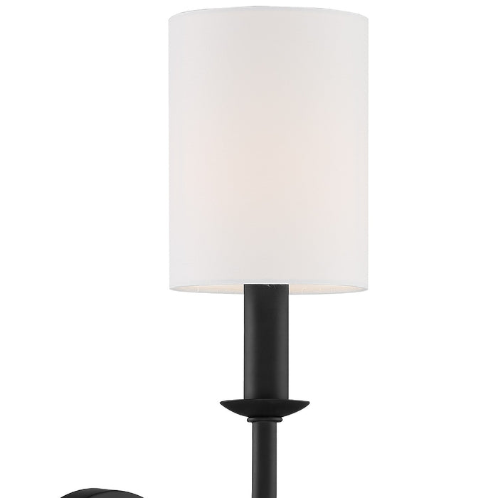 Crystorama BAI-A2101-MK One Light Wall Sconce, Matte Black