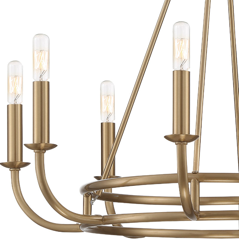 Crystorama BAI-A2108-AG Eight Light Chandelier, Aged Brass
