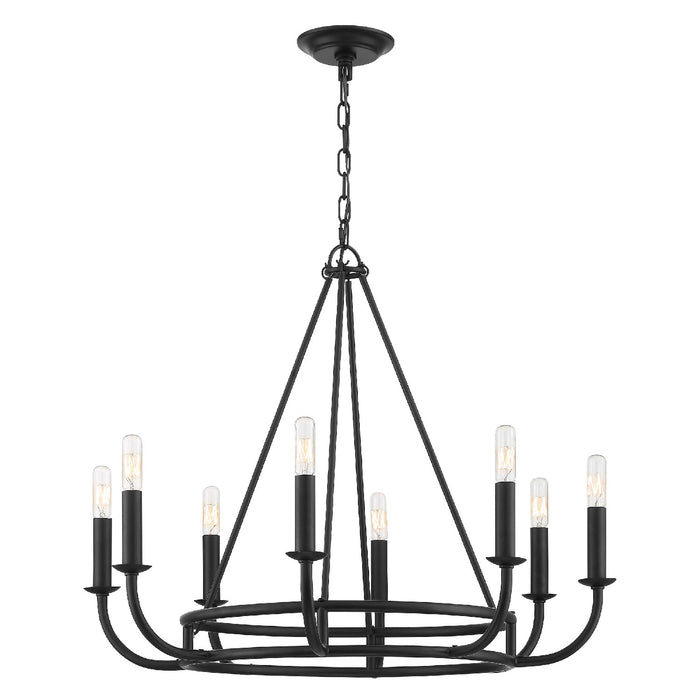 Crystorama BAI-A2108-MK Eight Light Chandelier, Matte Black