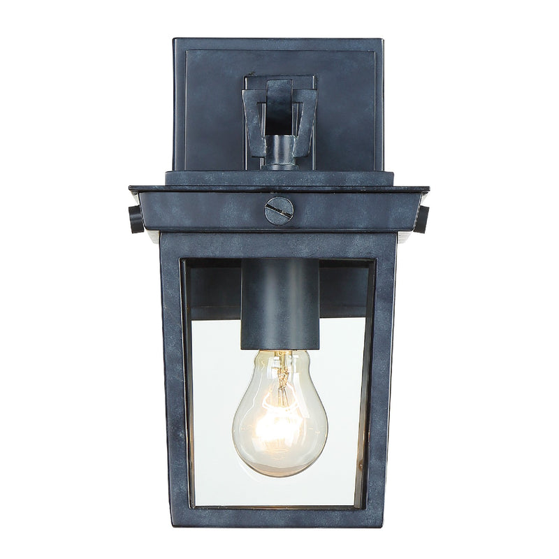 Crystorama BEL-A8061-GE One Light Outdoor Wall Sconce, Graphite