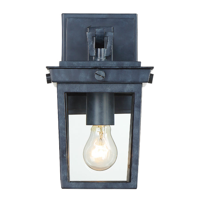 Crystorama BEL-A8061-GE One Light Outdoor Wall Sconce, Graphite