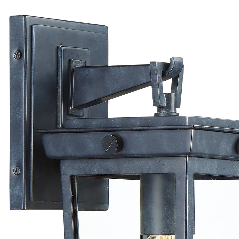 Crystorama BEL-A8061-GE One Light Outdoor Wall Sconce, Graphite