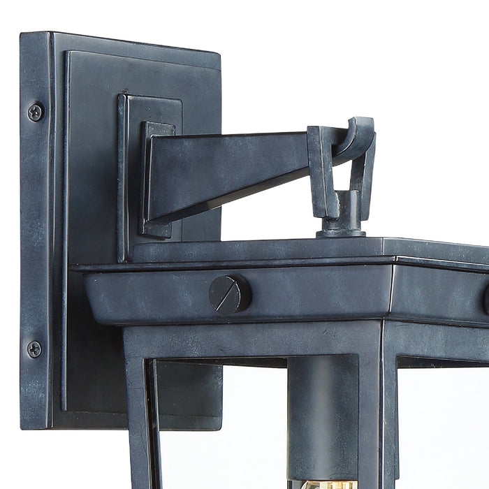 Crystorama BEL-A8061-GE One Light Outdoor Wall Sconce, Graphite