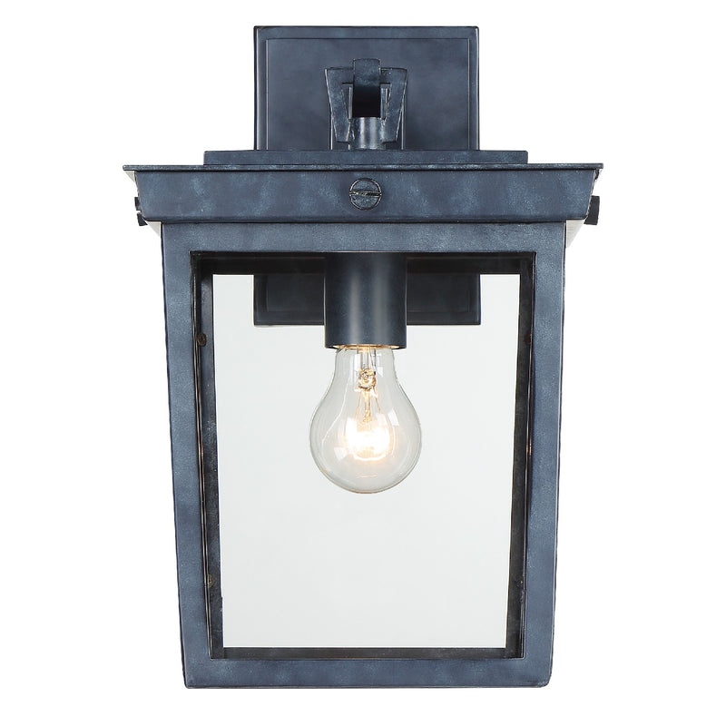 Crystorama BEL-A8062-GE One Light Outdoor Wall Sconce, Graphite