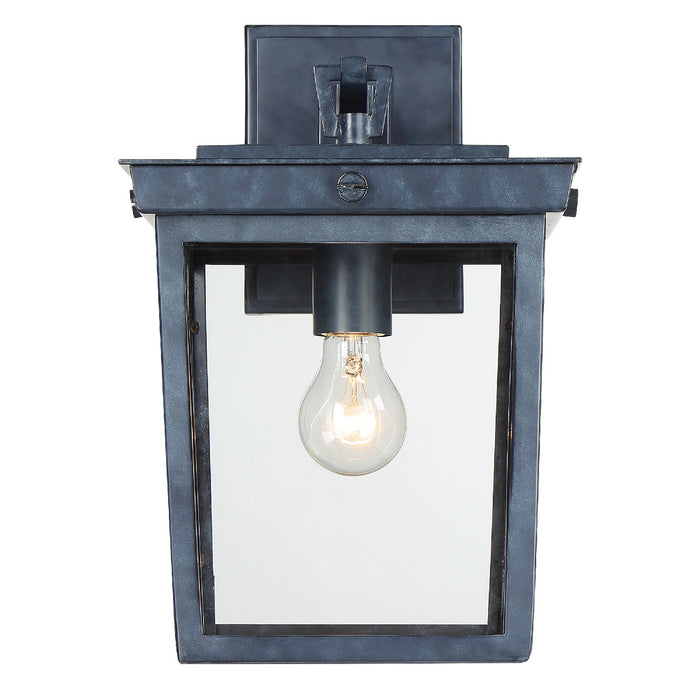 Crystorama BEL-A8062-GE One Light Outdoor Wall Sconce, Graphite