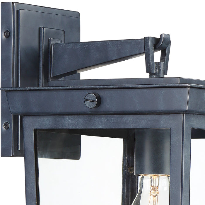 Crystorama BEL-A8062-GE One Light Outdoor Wall Sconce, Graphite