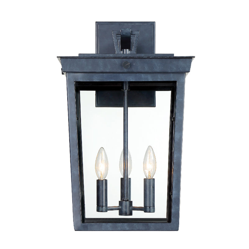 Crystorama BEL-A8063-GE Three Light Outdoor Wall Sconce, Graphite