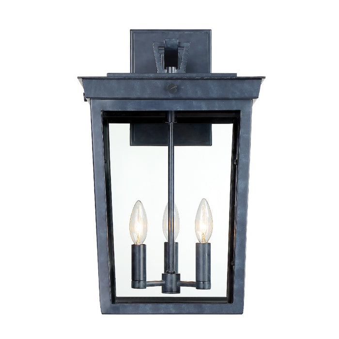 Crystorama BEL-A8063-GE Three Light Outdoor Wall Sconce, Graphite