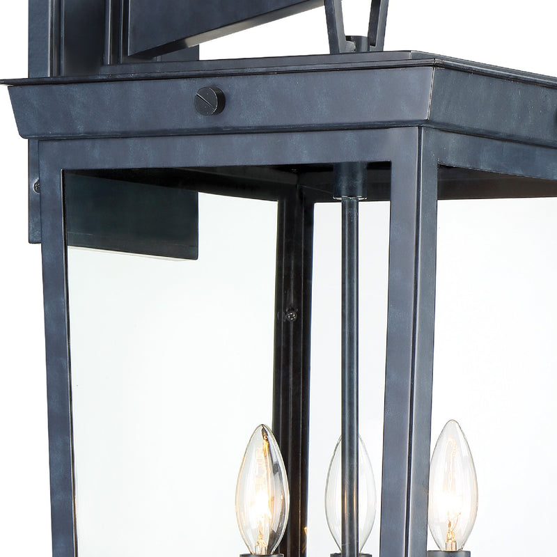 Crystorama BEL-A8063-GE Three Light Outdoor Wall Sconce, Graphite