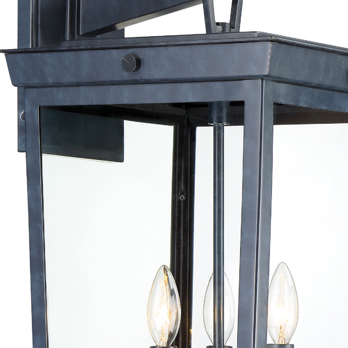 Crystorama BEL-A8063-GE Three Light Outdoor Wall Sconce, Graphite