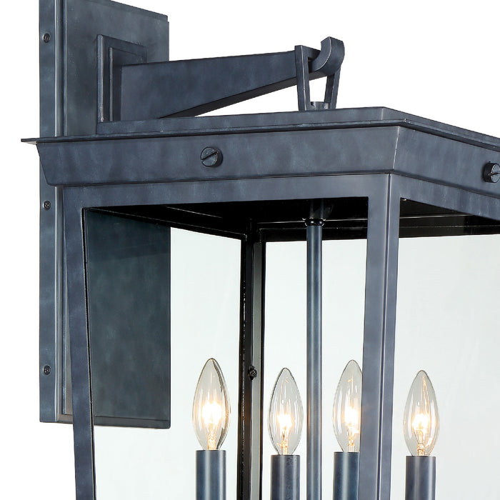 Crystorama BEL-A8064-GE Four Light Outdoor Wall Sconce, Graphite