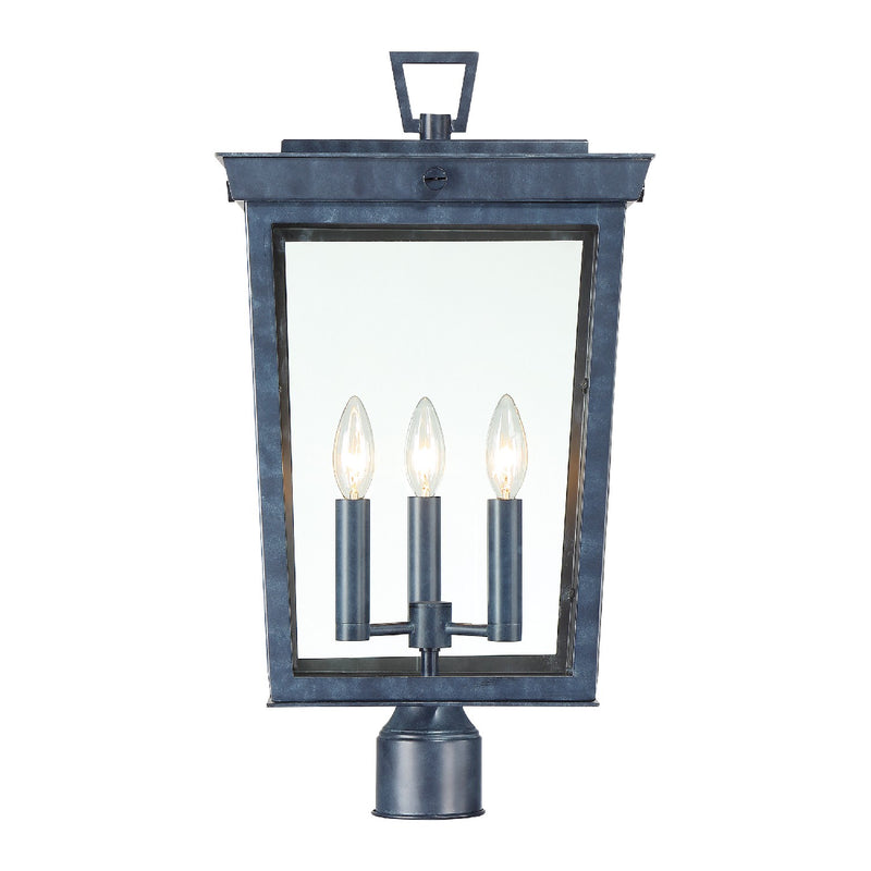 Crystorama BEL-A8069-GE Three Light Outdoor Post Mount, Graphite