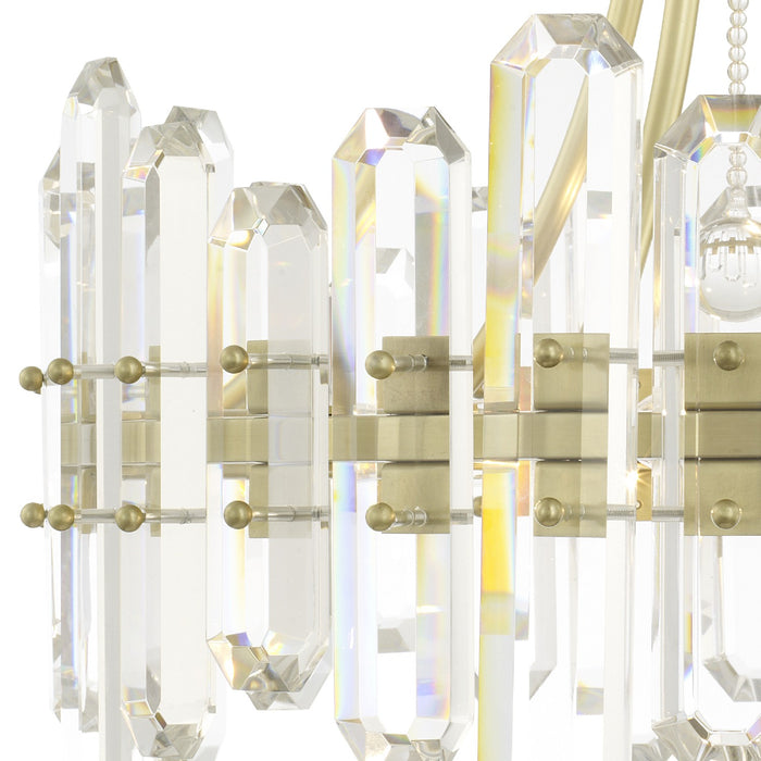 Crystorama BOL-8884-AG Four Light Semi Flush Mount, Aged Brass