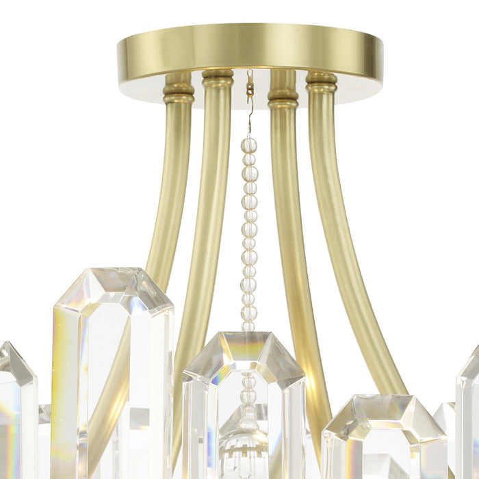 Crystorama BOL-8884-AG Four Light Semi Flush Mount, Aged Brass