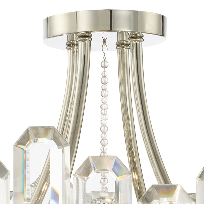 Crystorama BOL-8884-PN Four Light Semi Flush Mount, Polished Nickel