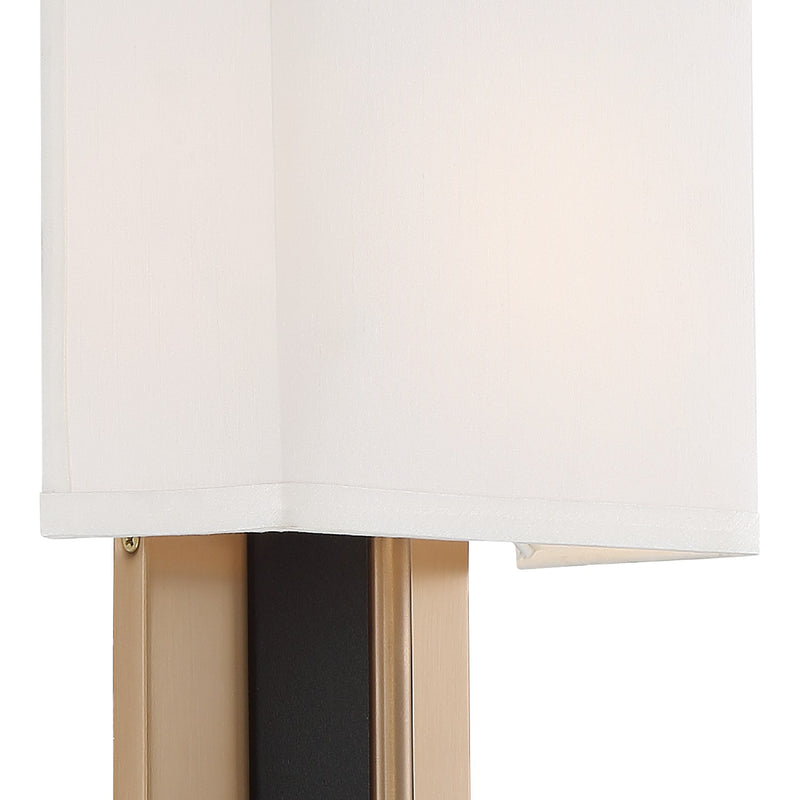 Crystorama BRE-A3631-VG-BF One Light Wall Sconce, Vibrant Gold + Black Forged