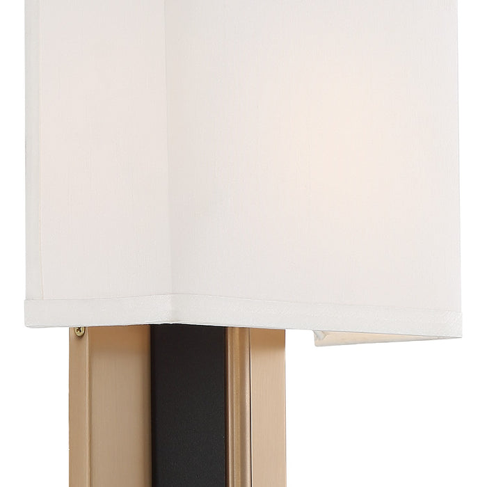 Crystorama BRE-A3631-VG-BF One Light Wall Sconce, Vibrant Gold + Black Forged