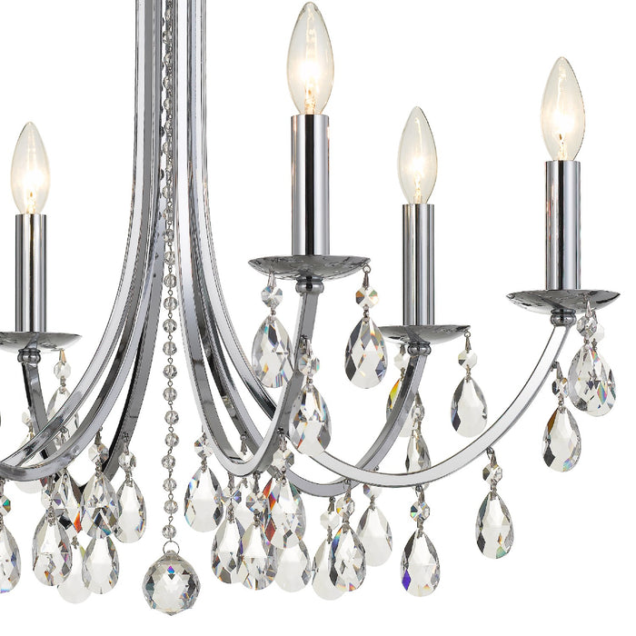 Crystorama 8826-CH-CL-S Six Light Chandelier, Polished Chrome
