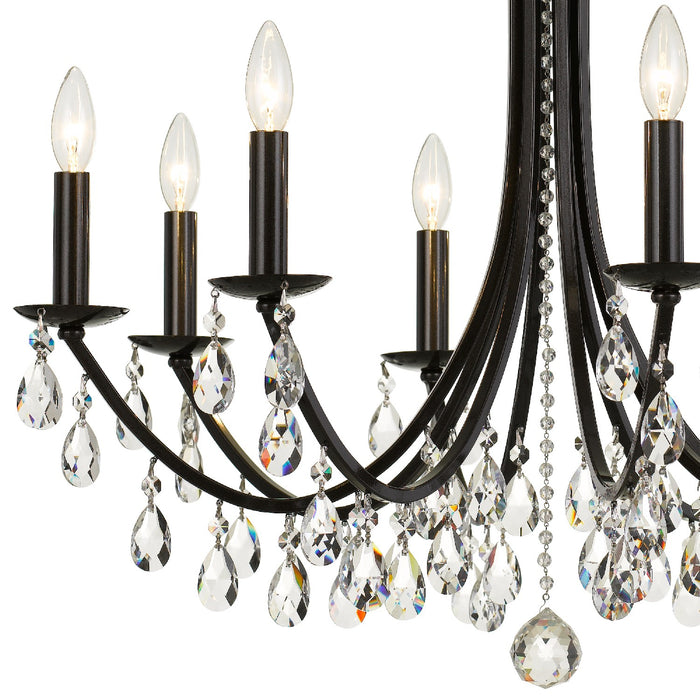 Crystorama 8828-VZ-CL-SAQ Eight Light Chandelier, Vibrant Bronze