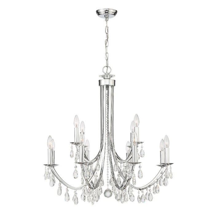 Crystorama 8829-CH-CL-S 12 Light Chandelier, Polished Chrome