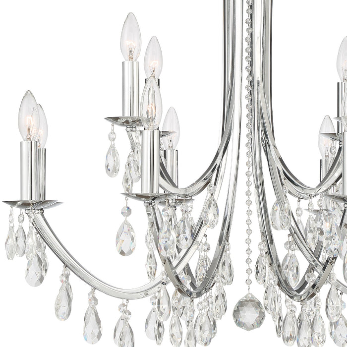 Crystorama 8829-CH-CL-S 12 Light Chandelier, Polished Chrome