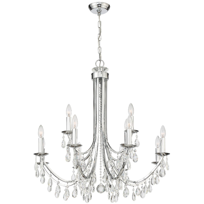 Crystorama 8829-CH-CL-S 12 Light Chandelier, Polished Chrome