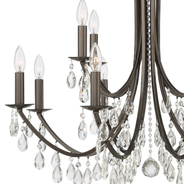 Crystorama 8829-VZ-CL-S 12 Light Chandelier, Vibrant Bronze