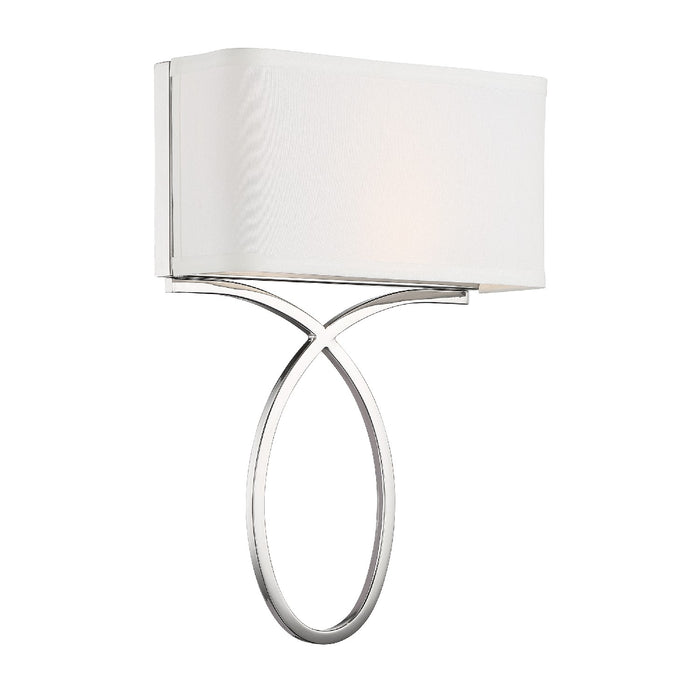 Crystorama BRK-A3702-PN Two Light Wall Sconce, Polished Nickel