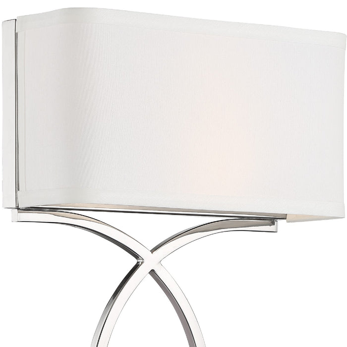 Crystorama BRK-A3702-PN Two Light Wall Sconce, Polished Nickel