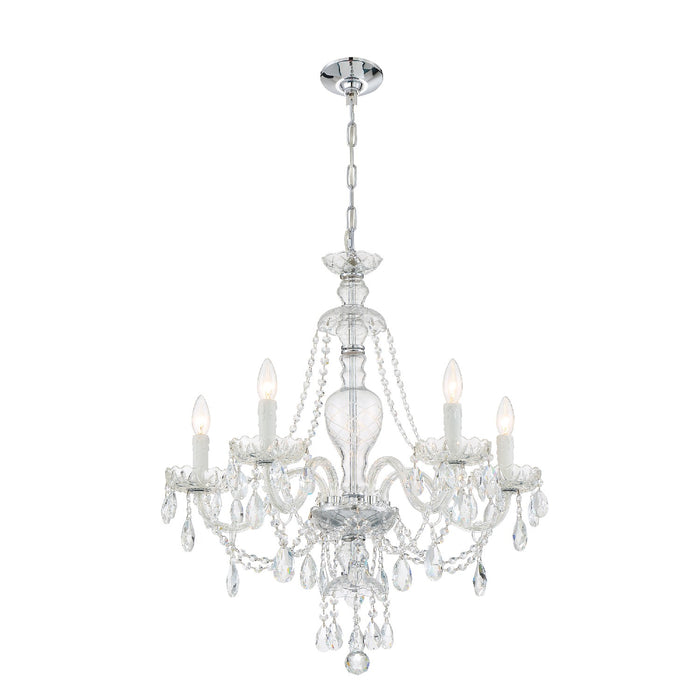 Crystorama CAN-A1305-CH-CL-MWP Five Light Chandelier, Polished Chrome