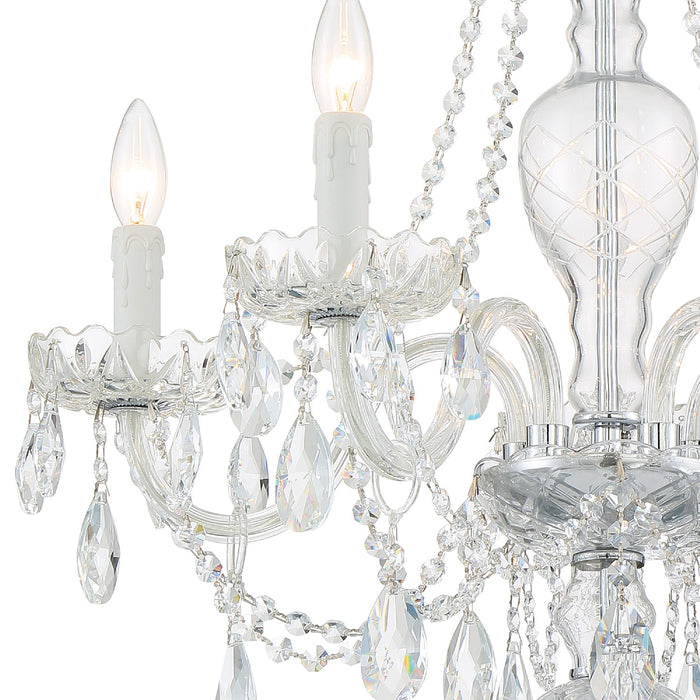 Crystorama CAN-A1305-CH-CL-SAQ Five Light Chandelier, Polished Chrome