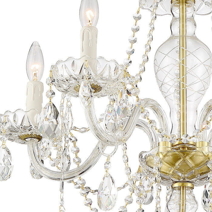 Crystorama CAN-A1305-PB-CL-MWP Five Light Chandelier, Polished Brass