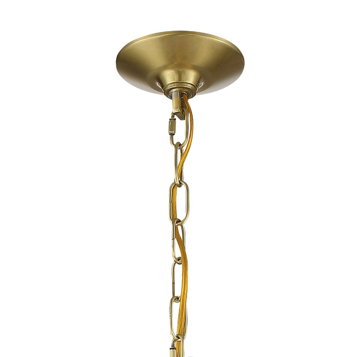 Crystorama CAN-A1306-PB-CL-MWP Five Light Chandelier, Polished Brass