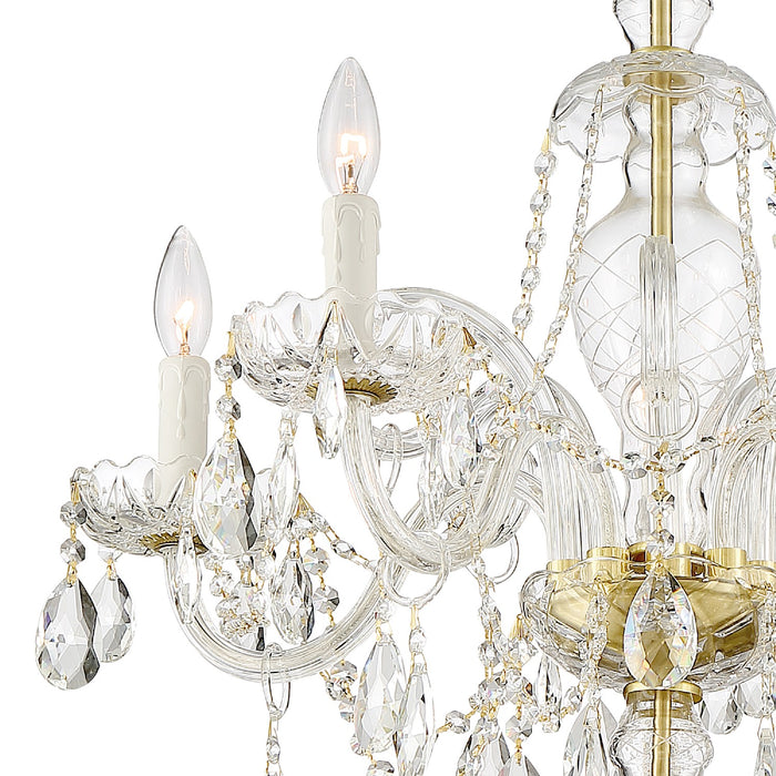 Crystorama CAN-A1306-PB-CL-S Five Light Chandelier, Polished Brass