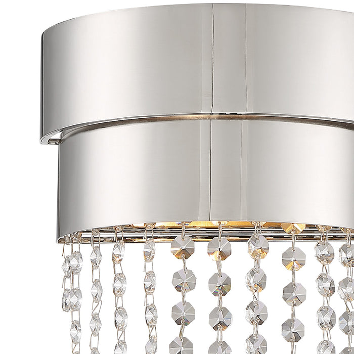 Crystorama CLA-A3202-PN-CL-MWP Two Light Wall Sconce, Polished Nickel