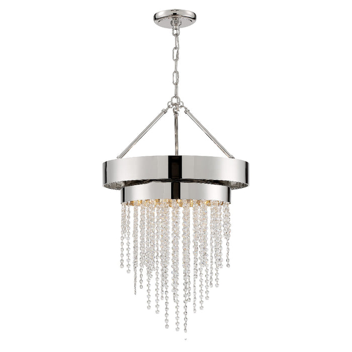 Crystorama CLA-A3205-PN-CL-MWP Five Light Chandelier, Polished Nickel
