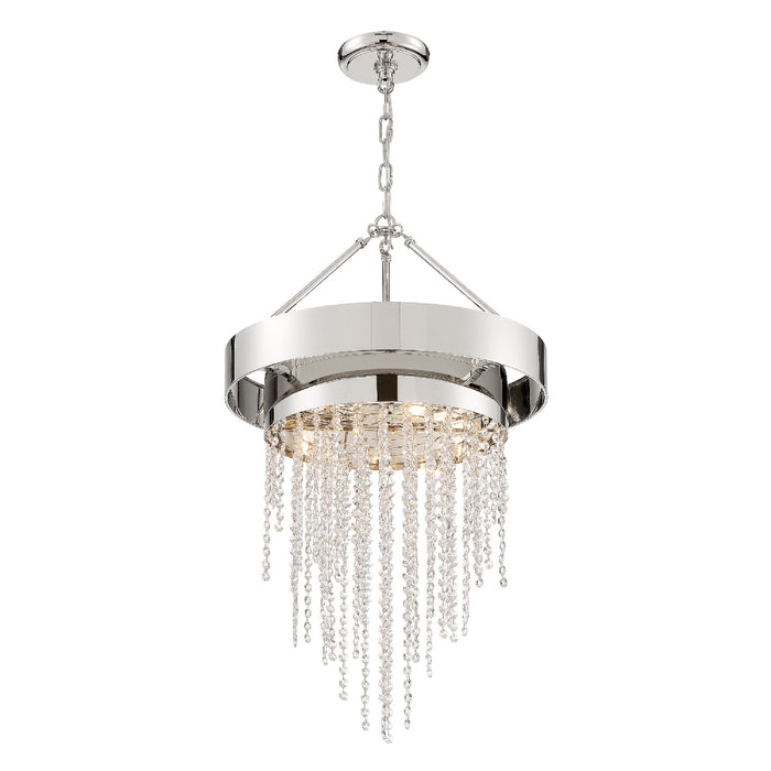 Crystorama CLA-A3205-PN-CL-MWP Five Light Chandelier, Polished Nickel