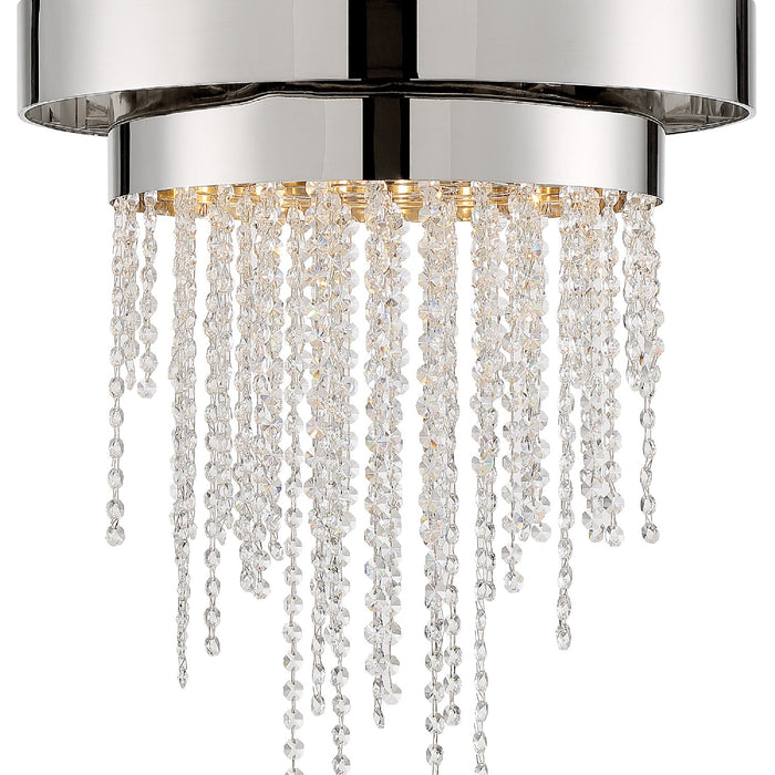 Crystorama CLA-A3205-PN-CL-MWP Five Light Chandelier, Polished Nickel