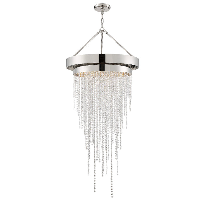 Crystorama CLA-A3207-PN-CL-MWP Six Light Chandelier, Polished Nickel