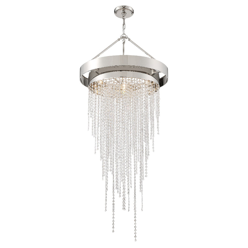 Crystorama CLA-A3207-PN-CL-MWP Six Light Chandelier, Polished Nickel