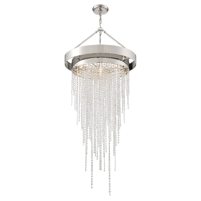Crystorama CLA-A3207-PN-CL-MWP Six Light Chandelier, Polished Nickel